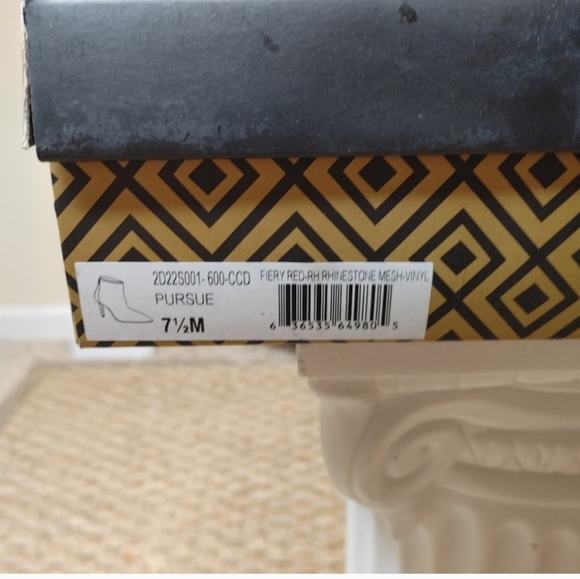 CHARLES DAVID AFTERHOURS RED RHINESTONE MESH BOOTIE, FIERY RHINESTONE RED 7.5 - Picture 2 of 16